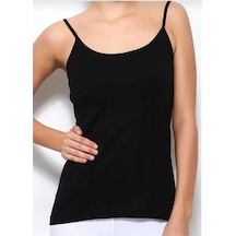 Yıldız 2246 Kadın Modal Süper İnce İp Askılı Atlet 3 Adet Siyah