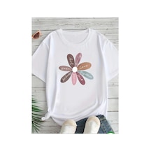 Medinenur Hope You Desen Baskılı Basic T-shirt Beyaz