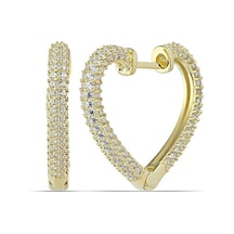 Stillove Gümüş Gold Kalp Kadın Küpe