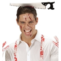 Kafaya Saplanmış Halloween Kanlı Testere Şaka Tacı 2 "