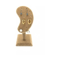 Süet Kumaş Sütlü Kahve Renk 15/5cm Ayaklı Küpe Sergileme Dekoru