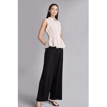 Defacto Culotte Cepli Yüksek Bel Geniş Paça Viskon Siyah Pantolon H1047ax26smbk81 Siyah-bk81
