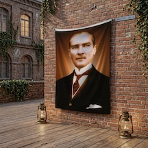 Sivil Takım Elbiseli Mustafa Kemal Atatürk Poster Bayrak Raşel Kumaş 100x150 Cm Ata22 Diğer