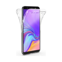 Teknomoda Samsung Galaxy Uyumlu A9 2018 360 Kılıf Şeffaf Silikon Ön + Arka