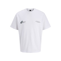 Jack & Jones Erkek Gögüs Ve Sirt Baskili Tisört - Athletico Bright White