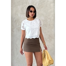 Verymoda Dantel Bluz D2768 BEYAZ