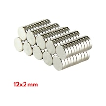 Güçlü 12x2 Mm Neodyum Mıknatıs 50 Adet, Yuvarlak, N35 Kaliteli Ve Dayanıklı Ürün