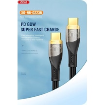 Nb-q223b Type-c To Type-c Kablo 1,2m 60w Hızlı Şarj Ve 5gbps Veri Aktarımı Siyah