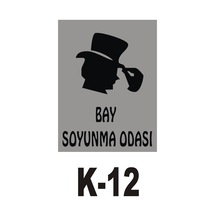 Pvc Dekota Uyarı - Ikaz Levhası Bay Soyunma Odası Yazılı (258802590)