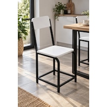 Sulorahome Metal Ayaklı Beyaz Suntalam Mutfak Sandalyesi