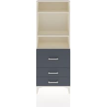 Arges Dolap 3 Raflı 3 Çekmeceli 60x30x163 Aytaşı-antrasit Aytaşı