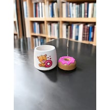 Donut Temalı Tutacak Ve Kalemlik Fotoğraf Not Tutucu Ofis Masası Tutacak Hediyelik 3lü Set