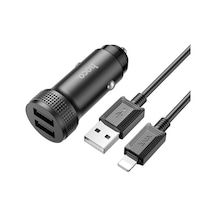 Hoco Z49 Çift Usb Araç Şarj Başlığı + İphone Lightning Kablo