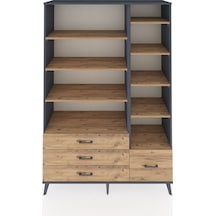 Hyperion Dolap 9 Raflı 4 Çekmeceli 132x44x195 Antrasit-çam/çam Antrasit