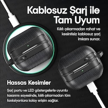 Galaxy Buds 3 Pro, Buds 3 Ve Buds 3 Fe İle Uyumlu Mat Karbon Fiber Dokulu Darbelere Dayanıklı Premium Silikon Kılıf Galaxy Buds 3 Pro/3/3 Fe