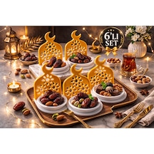 6 Lı Set 3d Baskı Ramazan Temalı Hurmalık İftariyelik, Kahve Yanı & Çerezlik Sunumluk
