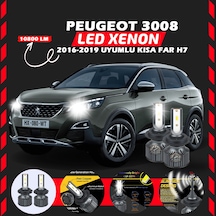 Peugeot 3008 2016-2019 Kısa Far Uyumlu Şimşek Etkili Led Xenon Premium Series H7