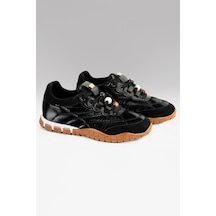 Tw Tonny White Newyork 034 Kadın Spor Aykı Su Geçirmez Ortopedik Taban Sneaker Günlük Yürüyüş Ayk Siyah