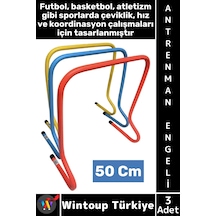 Antrenmanmalzemesi Futbol Basketbol Atletizm Fitness Hız Çeviklik Antrenman Engeli 50 Cm X 3 Adet Çok Renkli