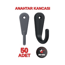 50 Adet Siyah Plastik Anahtar Kancası Anahtarlık Kanca Siyah