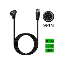 Sones Tek Kavisli Mini Dın 9 Pin Tv Ses Adaptör Kablosu, Uzunluk: 3m Siyah