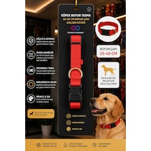 M-pets Köpek Boyun Tasması 20-40 Cm Ayarlanabilir Kilitli Toka D-halkalı - Kırmızı Çok Renkli