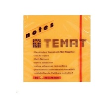Temat 75x75 mm Yapışkanlı Not Kağıdı.fosforlu Turuncu