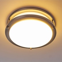24 Watt Gün Işığı Ledli Yeni Tavan Armatürü, Balkon, Saçak Altı Armatür, Banyo Nemli Alan Armatürü Siyah