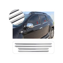Dacia Duster Uyumlu 2010-2017 Krom Cam Çıtası 4 Parça Paslanmaz  Çelik