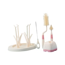 Suntek Biberon - Şişe Fırça Seti ve Kurutma Standı Bej