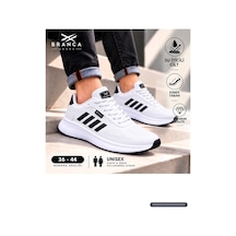 Branca Unisex Kadın Erkek Yarı Ortapedik Günlük Spor Sneaker Yürüyüş Outdoor Ayakkabı Beyaz - Siyah