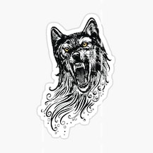 Öfkeli Kızgın Kurt Araba Sticker Oto Yapıştırması 18Cm T1
