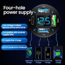 66w Usb C Araba Şarjı Tip C Hızlı Araba Şarjı Telefon Şarj Cihazı Apple Uyumlu iPhone Xiaomi Samsung İçin Hızlı Şarj Cihazı 3.0 Araç Çakmak Adaptörü