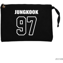 Bts Jungkook 97 Siyah Clutch Astarlı Cüzdan / El Çantası
