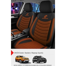Panther Serisi Keten Kumaş Oto Koltuk Kılıfı- Dacia Sandero-stepway-duster Uyumlu Taba