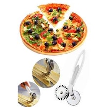 Makarna Erişte Pizza Hamur Kesme Bıçağı Ruleti 2 Başlıklı Metal