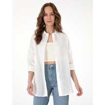 Pierre Cardin Kadın Beyaz Gömlek Desenli 50301078-vr013 Beyaz