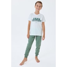 U.S. Polo Assn. Erkek Çocuk Kısa Kollu Pijama Takım Bej-2309 Bej