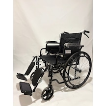 Bemor Manuel Tekerlekli Sandalye Katlanabilir Refakatçi Frenli Sökülebilir Ayaklı Emniyet Kemerli Hasta & Engelli 100 Kg