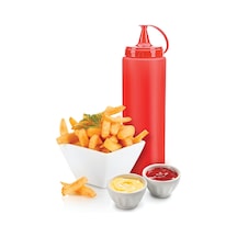 Ketçap Şişesi - 1000ml Dev Boy Kırmızı Renkli