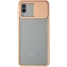 Samsung Galaxy A02 Kılıf Palm Buzlu Kamera Sürgülü Silikon - Pembe