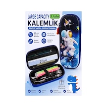 Astronot Kabartmalı Bölmeli Kalemlik 1 Adet P-5953 Erkek Çocuk Okul Kalem Kutusu 3 Boyutlu Uzay Karikatür Hediyelik Yeşil