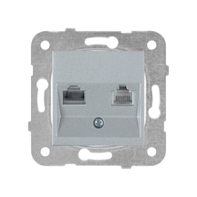 Novella/trenda Gümüş Data Ve Nümeris Cat5e Ve Cat3 Mekanizma Ve Düğme/kapak Vakumlu Paket