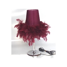Bordo Tüylü Abajur Bordo