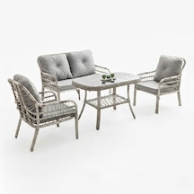 Capri Swing Pisa İkili Rattan Bahçe Balkon Oturma Grubu Beyaz 752