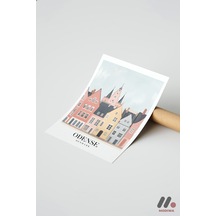 Odense Danimarka Posteri, Çerçevesiz Yüksek Kalite Duvar Afişi - Seyahat Severlere Hediye