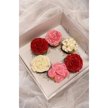 Çelenk Desenli 6 Lı Cupcake Kutusu 25x25x10