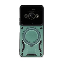Xiaomi Poco C61 Kılıf Joy Lens Standlı Kapak - Koyu Yeşil 0.2M-Çok Renkli