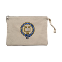University Of Oxford Logo Krem Clutch Astarlı Cüzdan / El Çantası Krem