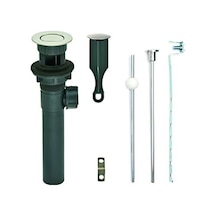 Pf Waterworks Pf0735-bn-gr, Gri Abs Gövde Banyo Lavabosu/tuvalet Açılır Tahliyesi, Bilyeli Kaldırma Çubuklu Taşma Cupc Listeli, Fırçalanmış Nikel 12 Izgara